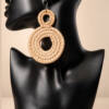 1 pair Bohemian Raffia Round Earrings
