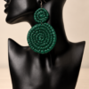 1 pair Bohemian Raffia Round Earrings