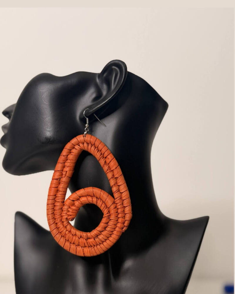 1 Pair Bohemian Raffia Earrings